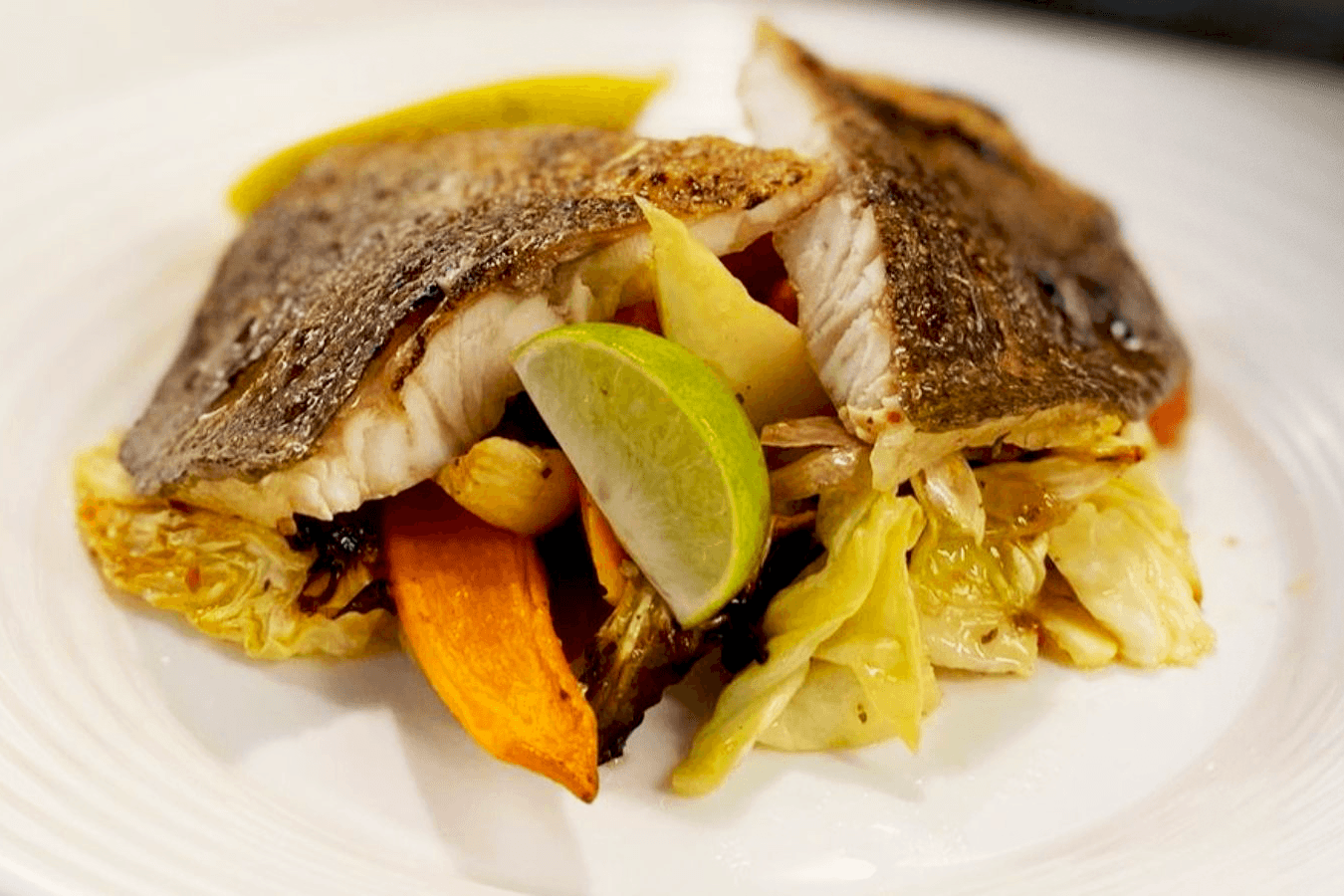Oven Baked Jade Perch with Roasted Vegetables